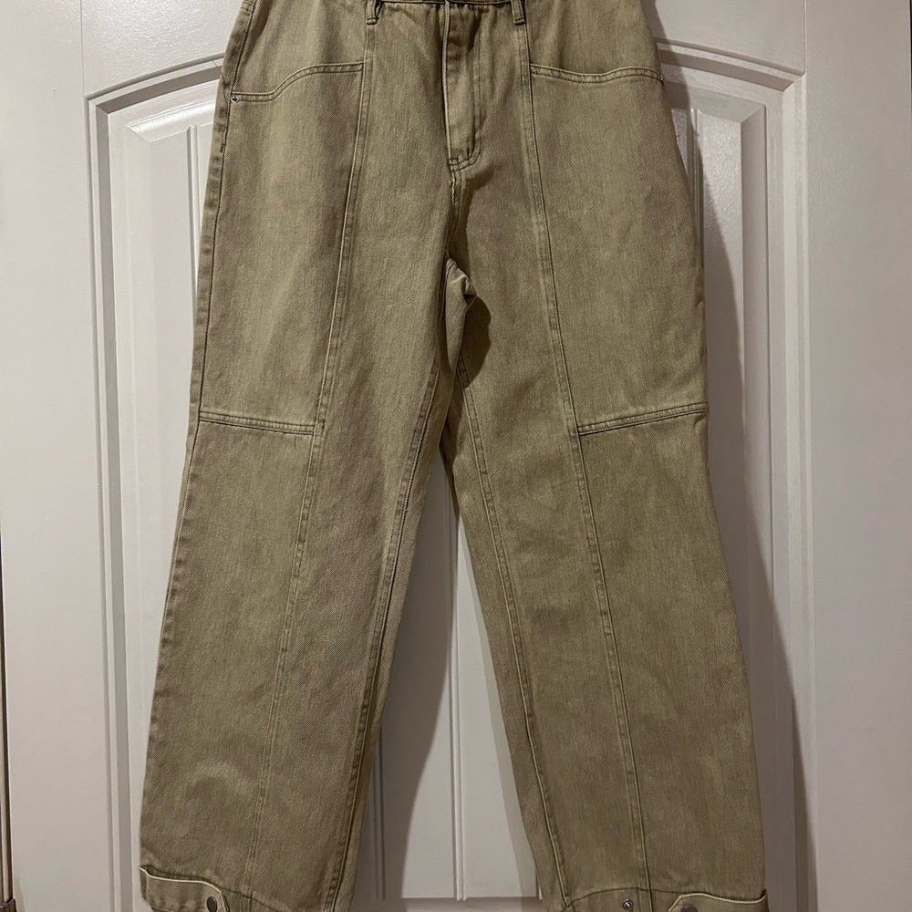 Francesca's Collections Women's Beige Cargo Jeans